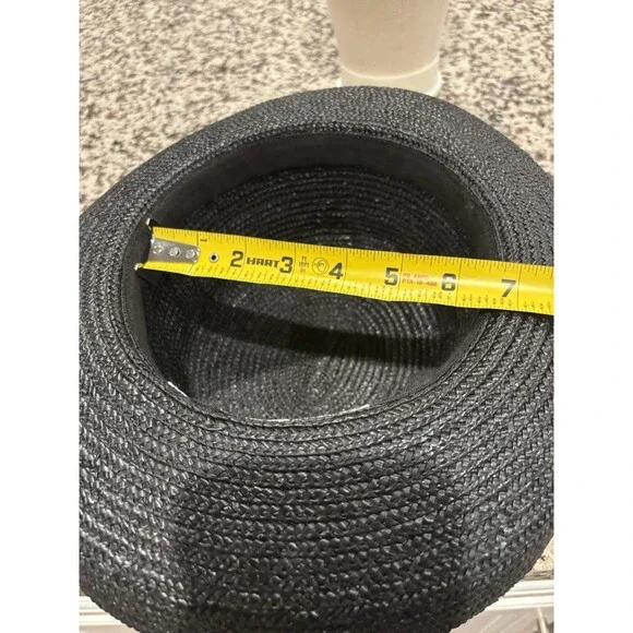 BETMAR New York Women’s Woven Raffia Straw Domed Boater Hat With Flicked Edge - Picture 3 of 4